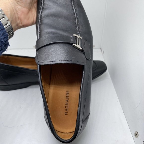 MAGNANNI Men\'s  Black Leather LINO Loafers Shoes 15061 Size 9 M Made in Spain main image 7